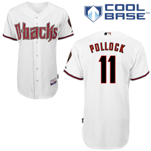 A-J Pollock #11 MLB Jersey-Arizona Diamondbacks Men's Authentic Home White Cool Base Baseball Jersey